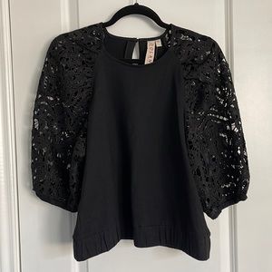 Dolan lace-sleeve top